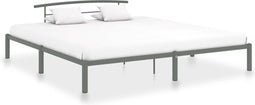 vidaXL - Bedframe - metaal - grijs - 200x200 - cm