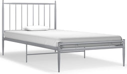 vidaXL - Bedframe - metaal - grijs - 90x200 - cm