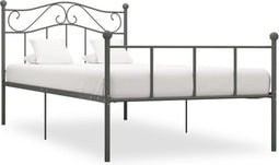 vidaXL - Bedframe - metaal - grijs - 90x200 - cm