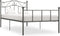 vidaXL - Bedframe - metaal - grijs - 90x200 - cm
