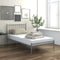 vidaXL - Bedframe - metaal - grijs - 90x200 - cm