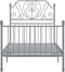 vidaXL - Bedframe - metaal - grijs - 90x200 - cm