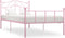 vidaXL - Bedframe - metaal - roze - 100x200 - cm