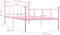 vidaXL - Bedframe - metaal - roze - 100x200 - cm