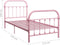 vidaXL - Bedframe - metaal - roze - 100x200 - cm