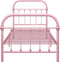 vidaXL - Bedframe - metaal - roze - 100x200 - cm