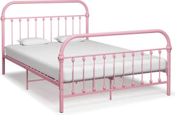 vidaXL - Bedframe - metaal - roze - 120x200 - cm