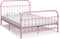 vidaXL - Bedframe - metaal - roze - 140x200 - cm