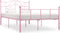 vidaXL - Bedframe - metaal - roze - 140x200 - cm