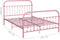 vidaXL - Bedframe - metaal - roze - 140x200 - cm