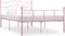 vidaXL - Bedframe - metaal - roze - 160x200 - cm