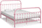 vidaXL - Bedframe - metaal - roze - 160x200 - cm