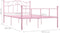 vidaXL - Bedframe - metaal - roze - 160x200 - cm