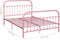 vidaXL - Bedframe - metaal - roze - 160x200 - cm
