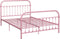 vidaXL - Bedframe - metaal - roze - 160x200 - cm