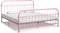 vidaXL - Bedframe - metaal - roze - 180x200 - cm