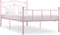 vidaXL - Bedframe - metaal - roze - 90x200 - cm