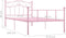 vidaXL - Bedframe - metaal - roze - 90x200 - cm
