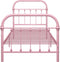 vidaXL - Bedframe - metaal - roze - 90x200 - cm