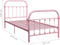 vidaXL - Bedframe - metaal - roze - 90x200 - cm