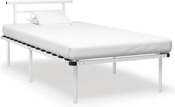 vidaXL - Bedframe - metaal - wit - 100x200 - cm