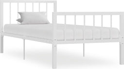 vidaXL - Bedframe - metaal - wit - 100x200 - cm