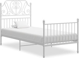 vidaXL - Bedframe - metaal - wit - 100x200 - cm