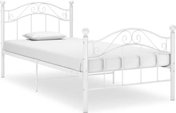 vidaXL - Bedframe - metaal - wit - 100x200 - cm