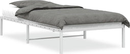 vidaXL - Bedframe - metaal - wit - 100x200 - cm