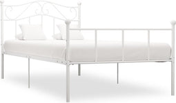 vidaXL - Bedframe - metaal - wit - 100x200 - cm