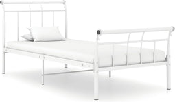 vidaXL - Bedframe - metaal - wit - 100x200 - cm