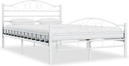 vidaXL - Bedframe - metaal - wit - 120x200 - cm