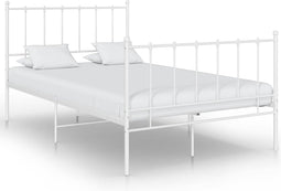 vidaXL - Bedframe - metaal - wit - 120x200 - cm