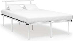 vidaXL - Bedframe - metaal - wit - 120x200 - cm