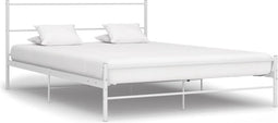 vidaXL - Bedframe - metaal - wit - 120x200 - cm