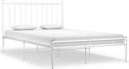 vidaXL - Bedframe - metaal - wit - 120x200 - cm