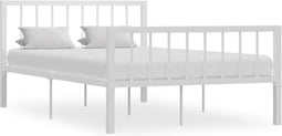 vidaXL - Bedframe - metaal - wit - 120x200 - cm