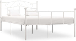 vidaXL - Bedframe - metaal - wit - 120x200 - cm
