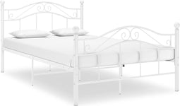 vidaXL - Bedframe - metaal - wit - 120x200 - cm