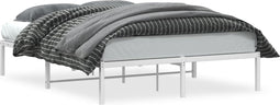 vidaXL-Bedframe-metaal-wit-140x190-cm