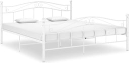 vidaXL - Bedframe - metaal - wit - 140x200 - cm
