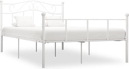 vidaXL - Bedframe - metaal - wit - 140x200 - cm