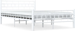 vidaXL - Bedframe - metaal - wit - 140x200 - cm