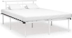 vidaXL - Bedframe - metaal - wit - 140x200 - cm