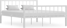 vidaXL - Bedframe - metaal - wit - 140x200 - cm