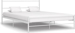 vidaXL - Bedframe - metaal - wit - 140x200 - cm