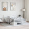 vidaXL - Bedframe - metaal - wit - 140x200 - cm