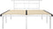vidaXL - Bedframe - metaal - wit - 140x200 - cm