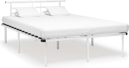 vidaXL - Bedframe - metaal - wit - 160x200 - cm