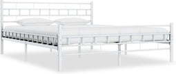 vidaXL - Bedframe - metaal - wit - 160x200 - cm